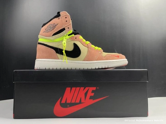 Official Maikesneakers Peach 1 Switch High Air Jordan CW6576-800 0809